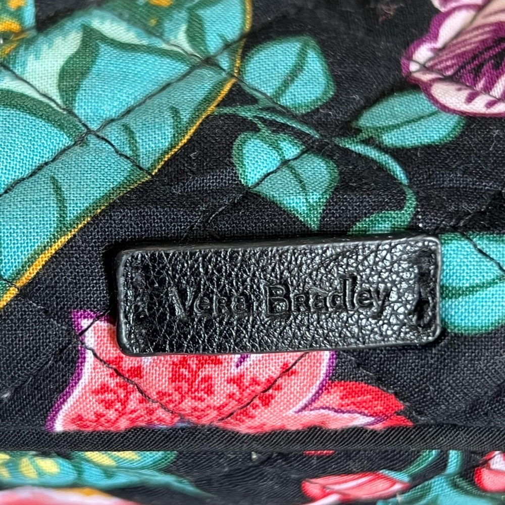 Vera Bradley Black Floral Double-Zip Travel Jewelry & Cosmetics Case - Picture 2 of 11